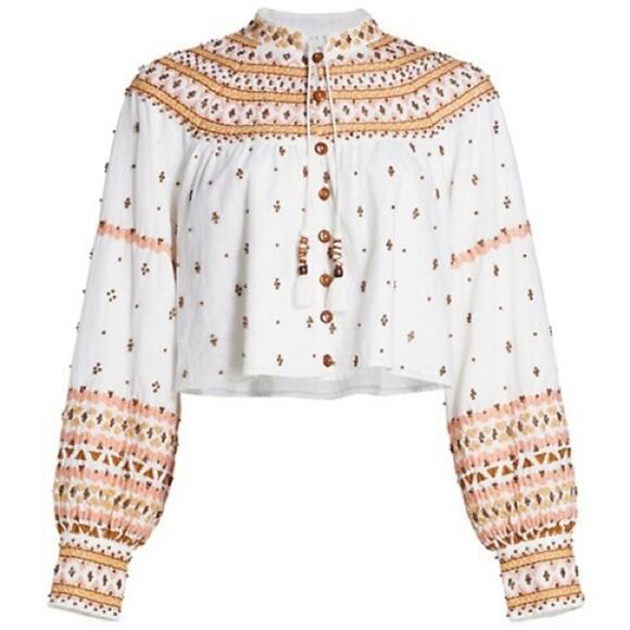 NEW Veronica Beard Fernanda Embroidered Cropped Jacket Off-White - Picture 1 of 10